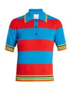 Matchesfashion.com Stella Jean - Striped Knit Polo Shirt - Womens - Red Multi
