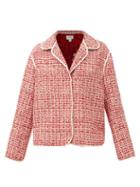 Matchesfashion.com Giambattista Valli - Piped Wool-blend Boucl Jacket - Womens - Red White