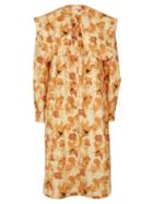 Rejina Pyo - Hattie Ruffled-collar Floral-print Poplin Dress - Womens - Orange Multi
