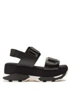 Marni Velcro-strap Leather Slingback Platform Sandals