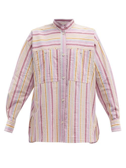 Isabel Marant - Taylor Striped Cotton Shirt - Womens - Pink Stripe
