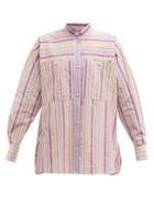 Isabel Marant - Taylor Striped Cotton Shirt - Womens - Pink Stripe