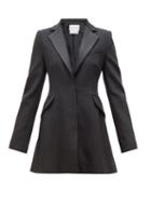 Matchesfashion.com Carolina Herrera - Duchess Satin Tuxedo Mini Dress - Womens - Black