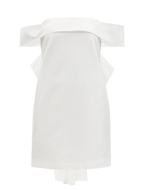 Matchesfashion.com Bernadette - Julia Bow-back Satin Mini Dress - Womens - Ivory