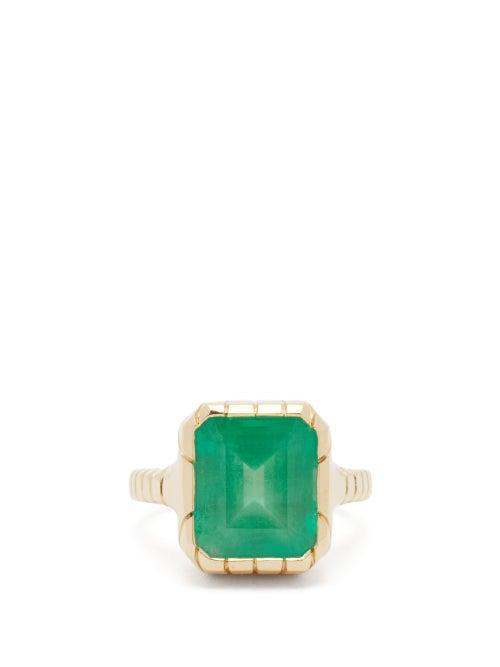 Matchesfashion.com Retrouvai - Emerald & 14kt Gold Ring - Womens - Green Gold