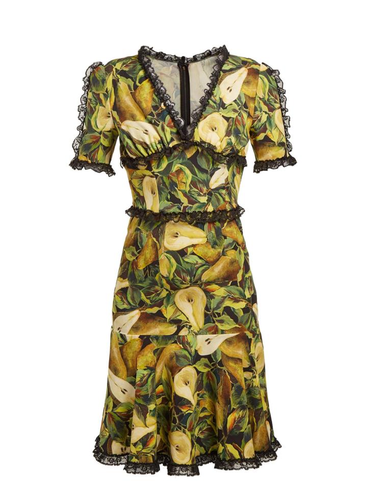 Dolce & Gabbana Pear-print Midi Dress