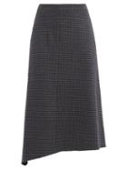 Matchesfashion.com Tibi - Camille Checked Wrap Skirt - Womens - Grey