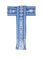Matchesfashion.com Pippa Holt - Fringed Woven Cotton Tie Belt - Womens - Blue