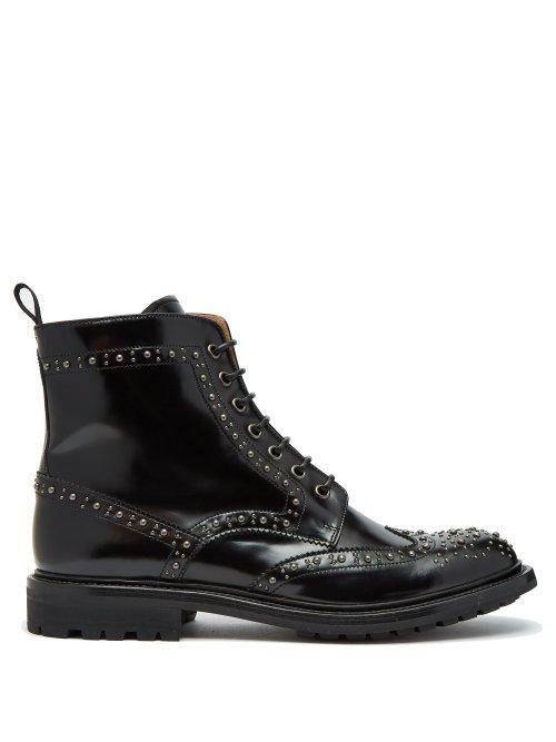 Matchesfashion.com Church's - Angelina Met 2 Stud Embellished Ankle Boots - Womens - Black