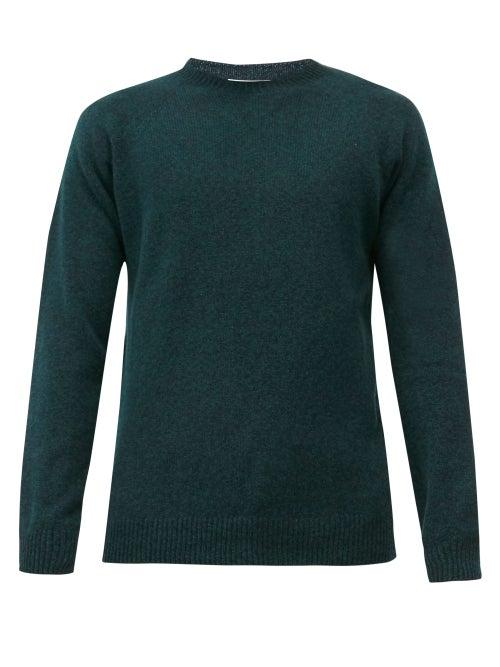 Matchesfashion.com Sunspel - Crew-neck Wool Sweater - Mens - Dark Green