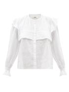 Isabel Marant Toile - Elatedy Ruffled-shoulder Linen Blouse - Womens - White