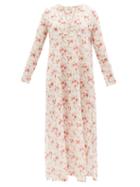 Emporio Sirenuse - Cappa Floral-print Cotton Kaftan - Womens - Pink Floral