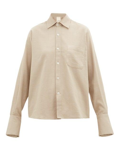 Matchesfashion.com Marrakshi Life - French-cuff Cotton-blend Shirt - Womens - Beige