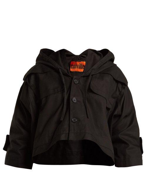 Matchesfashion.com Colville - Hooded Cotton Cropped Parka - Womens - Black