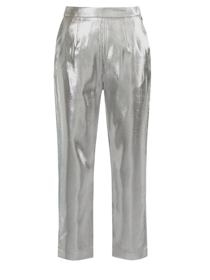 Isa Arfen High-rise Cropped Lam Trousers