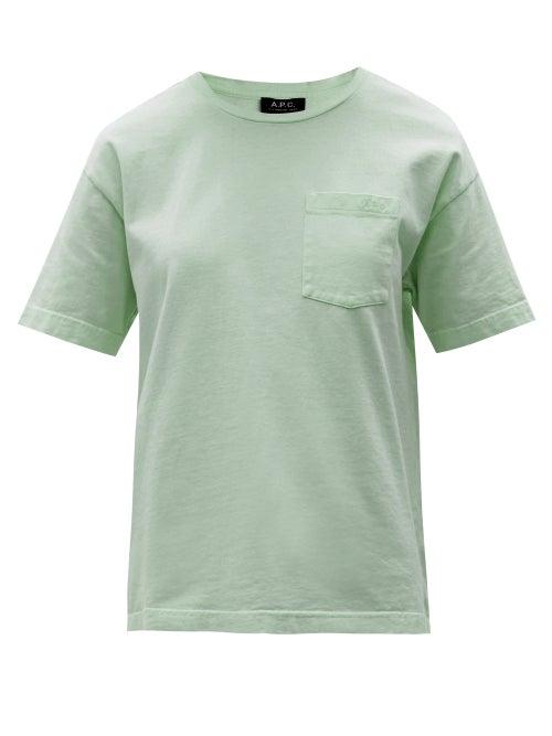 Matchesfashion.com A.p.c. - Hope Logo-embroidered Cotton-jersey T-shirt - Womens - Green