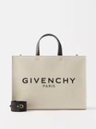 Givenchy - G-tote Logo-print Canvas Tote Bag - Womens - Cream Black