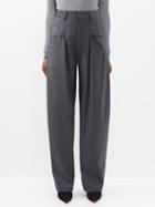 Isabel Marant - Piavetea Pleated Wool-blend Tapered Trousers - Womens - Grey