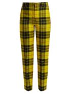 Matchesfashion.com Balenciaga - Macleod Mid Rise Tartan Trousers - Womens - Yellow Multi