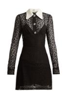 Alessandra Rich Crystal-embellished Floral-lace Dress