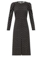 Matchesfashion.com Redvalentino - Open-back Polka-dot Crepe Dress - Womens - Black White