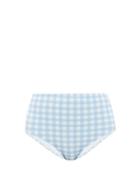Matchesfashion.com Ephemera - High-rise Gingham Bikini Briefs - Womens - Blue Print