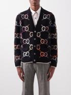Gucci - Gg-jacquard Wool-blend Cardigan - Mens - Black