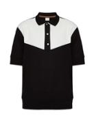 Matchesfashion.com Paul Smith - Herringbone Panelled Cotton Piqu Polo Shirt - Mens - Black
