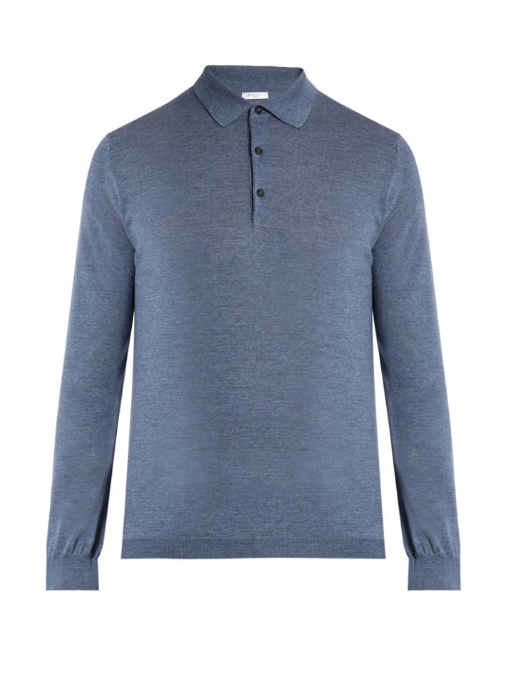 Boglioli Long-sleeved Wool Polo Shirt