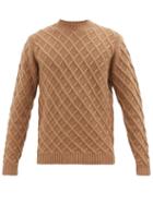 Matchesfashion.com Dunhill - Lattice-cable Cashmere Sweater - Mens - Beige
