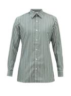 Charvet - Striped Cotton-poplin Shirt - Mens - Green White