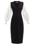 Altuzarra - Harmonia Puff-sleeve Linen-blend Dress - Womens - Black