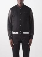 Alexander Mcqueen - Graffiti Leather And Felt Bomber Jacket - Mens - Black Ivory