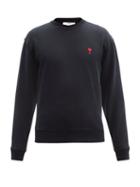 Mens Rtw Ami - Ami De Caur-logo Cotton-jersey Sweatshirt - Mens - Black