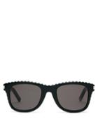 Matchesfashion.com Saint Laurent - Studded Square Acetate Sunglasses - Womens - Black