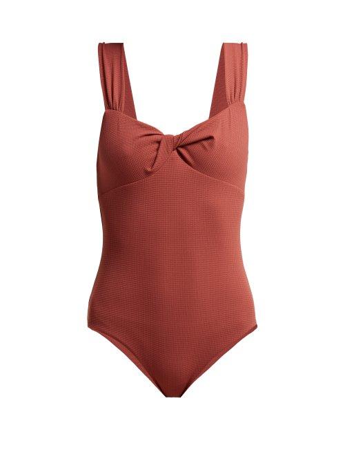Matchesfashion.com Marysia - Leah Knotted Swimsuit - Womens - Dark Pink