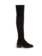 Matchesfashion.com Nicholas Kirkwood - Suzi Over The Knee Suede Boots - Womens - Black