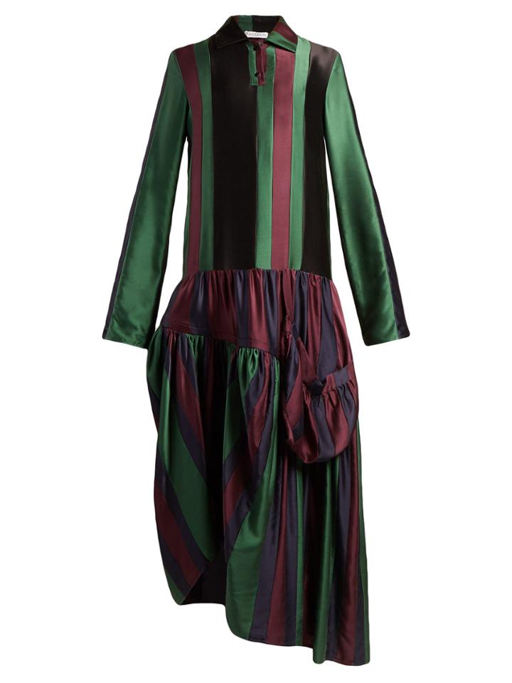 Jw Anderson Asymmetric Panelled Satin Dress
