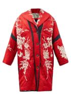 By Walid - Amira Upcycled Silk And Wool Coat - Womens - Red