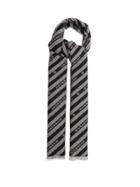Matchesfashion.com Givenchy - Chain-jacquard Wool-blend Scarf - Mens - Black White