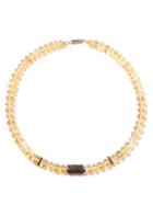 Dezso - Citrine, Coconut-shell & 14kt Rose-gold Necklace - Womens - Yellow Multi