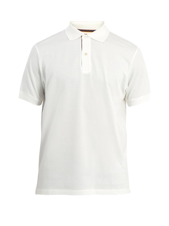 Paul Smith Stripe Trim Cotton Polo Shirt