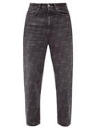 Matchesfashion.com Balenciaga - Logo Stripe-print Straight-leg Jeans - Mens - Black