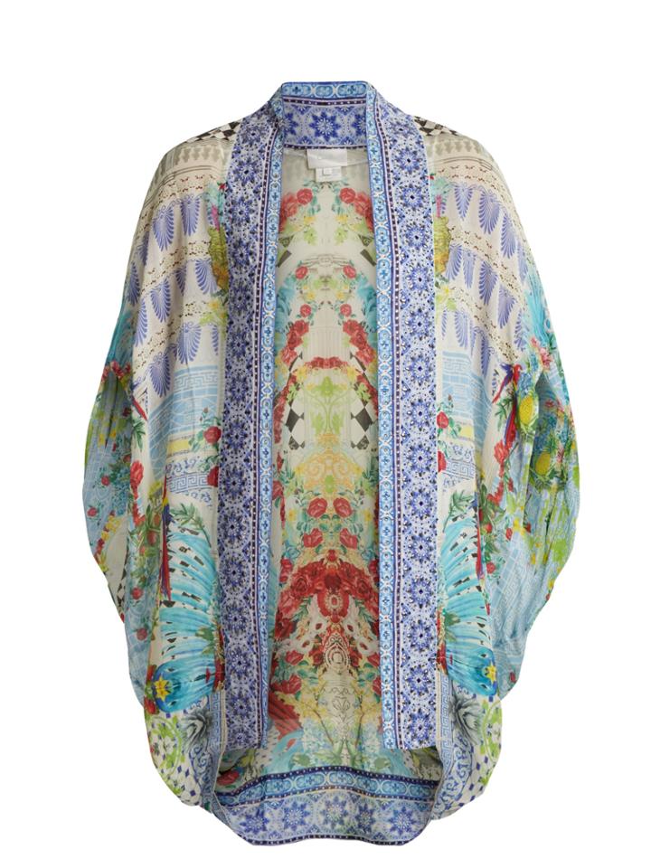 Camilla Masking Madness-print Silk Cape