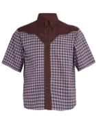 Matchesfashion.com Prada - Checked Western Cotton Shirt - Mens - Burgundy Multi
