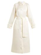 Matchesfashion.com Gabriela Hearst - Frazier Tie Waist Duchess Satin Coat - Womens - Ivory