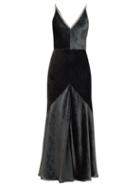 Matchesfashion.com Gabriela Hearst - Bridget Velvet Midi Dress - Womens - Khaki