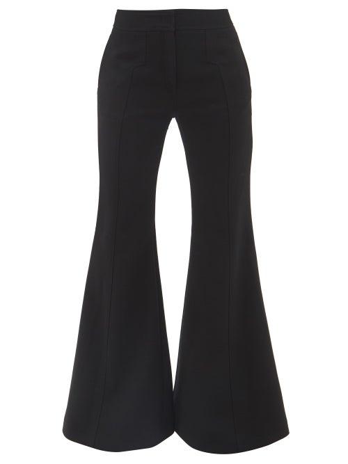 Gabriela Hearst - Vita Wool-crepe Flared Trousers - Womens - Black