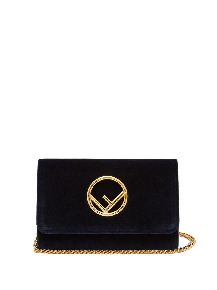 Fendi Kan I Logo Velvet Cross-body Bag