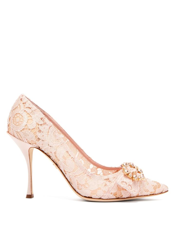 Dolce & Gabbana Lori Crystal-embellished Lace Pumps